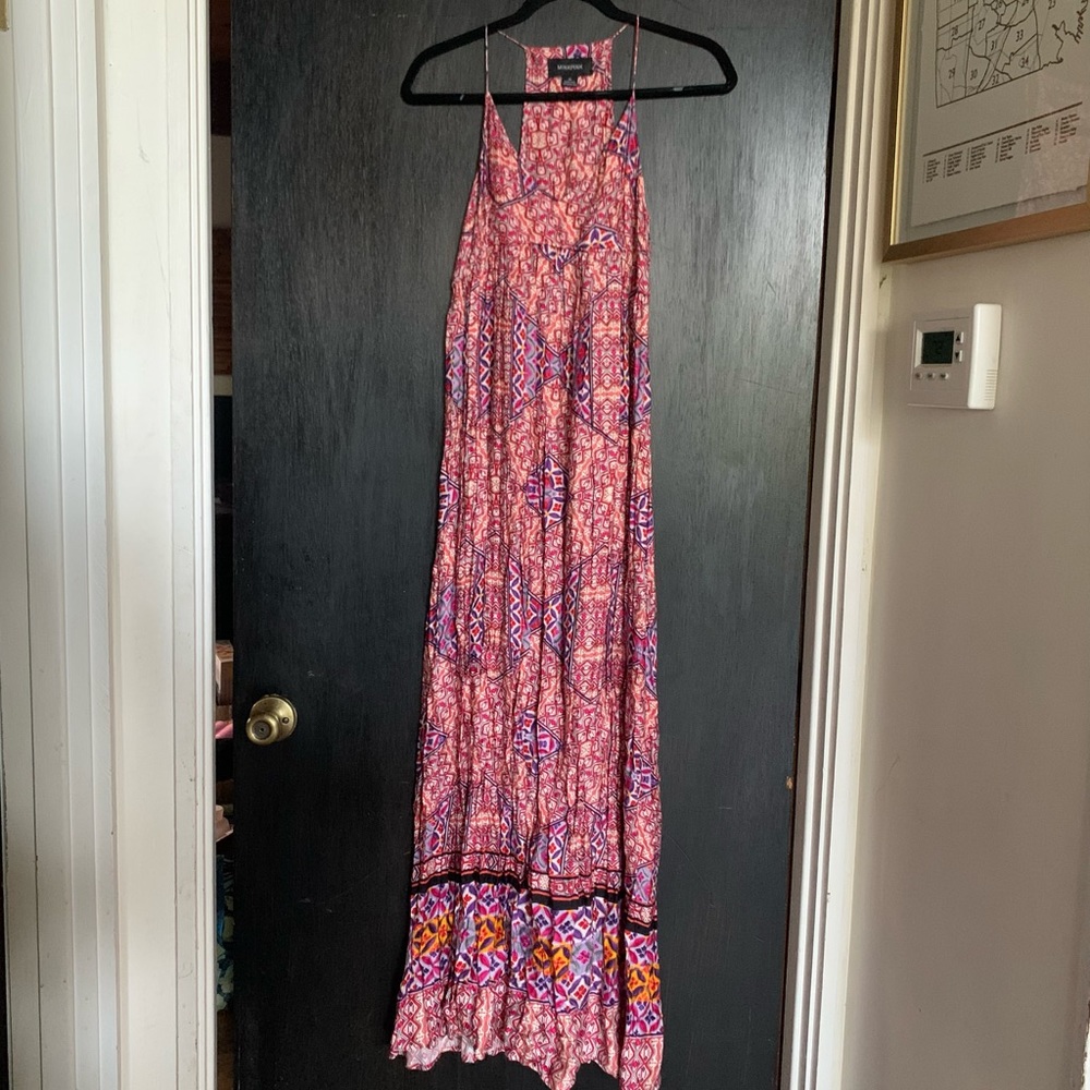 MINKPINK Boho printed pink maxi dress